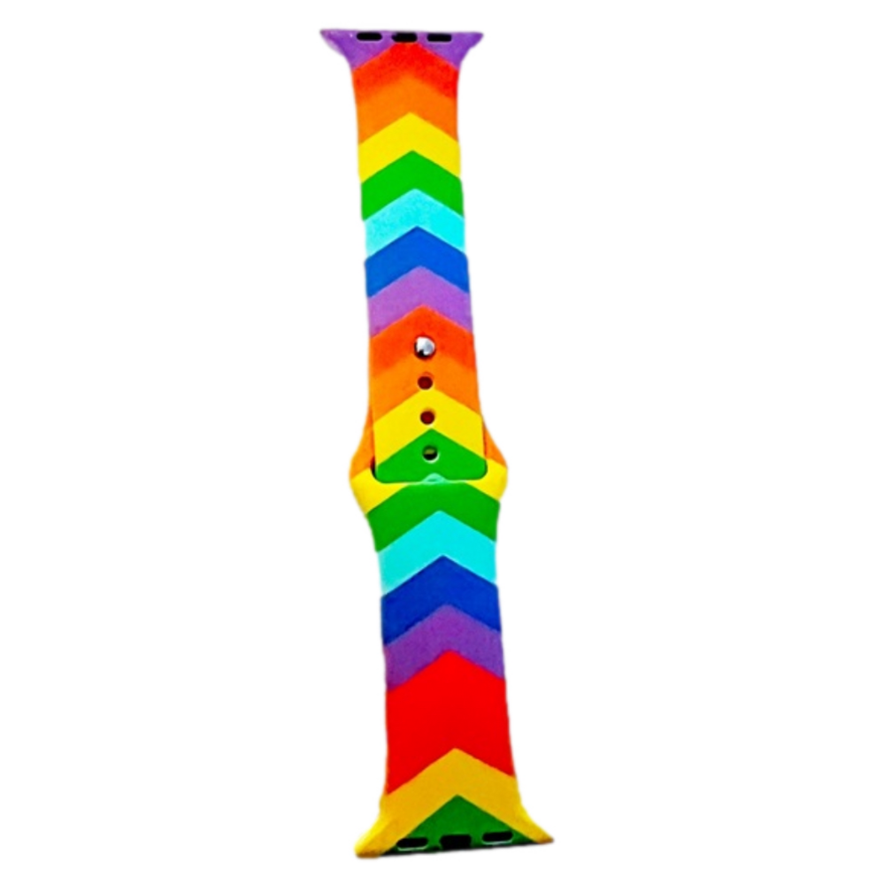 🆕 Rainbow 🌈 Soft Silicone Apple Watch Compatible Strap